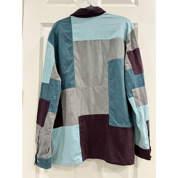 Kith Men's Medium Patchwork Corduroy Button-Up Shirt Multicolor Long Sleeve - Picture 3 of 5